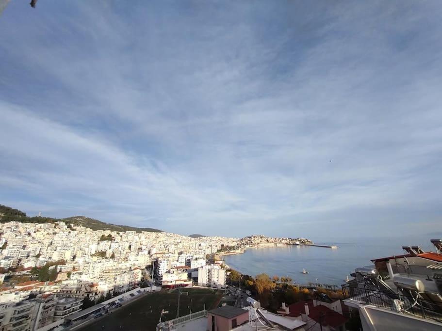 Finas Penthouse,Private Terrace,Great View,Mins From Sea Lägenhet Kavala Exteriör bild