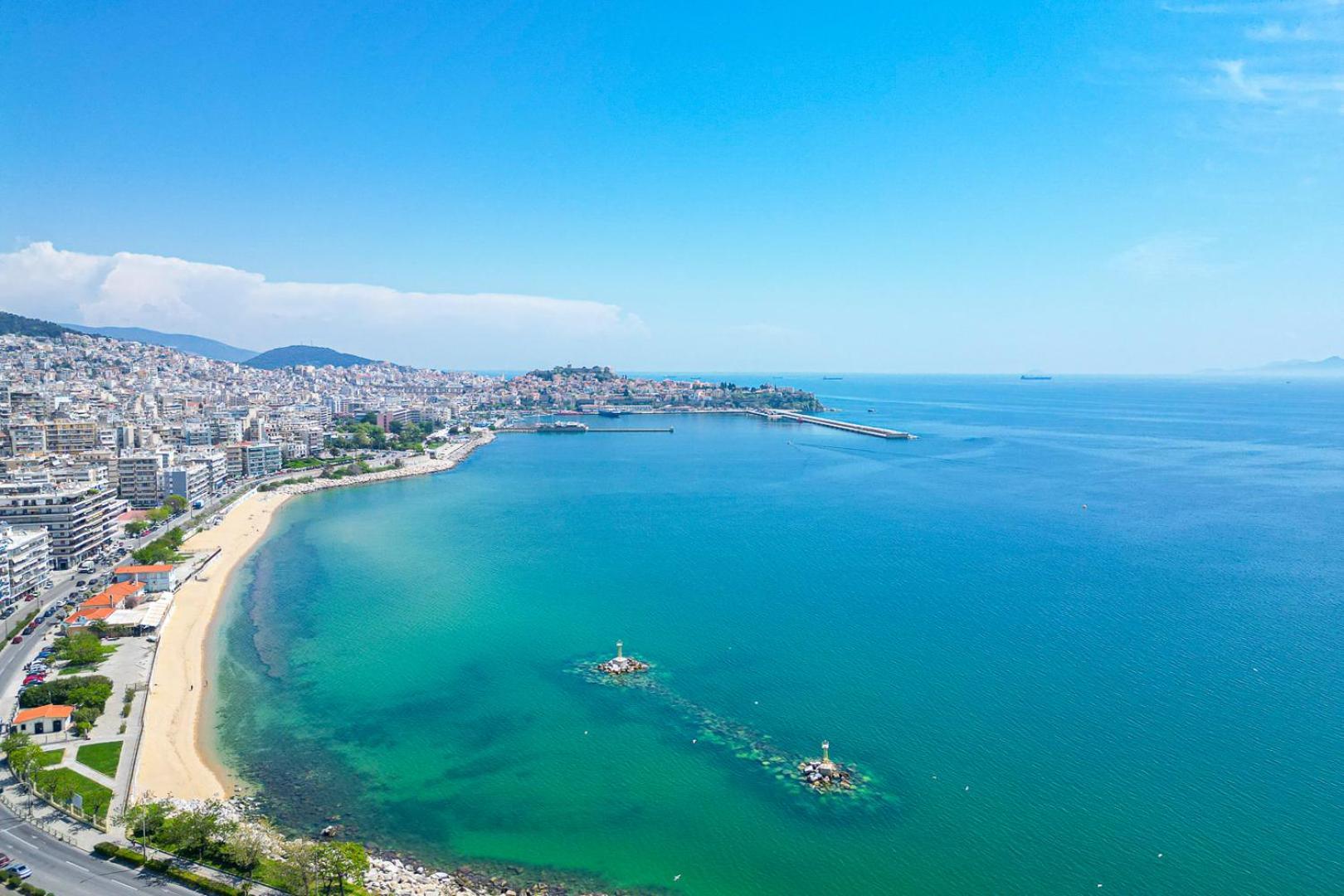 Finas Penthouse,Private Terrace,Great View,Mins From Sea Lägenhet Kavala Exteriör bild
