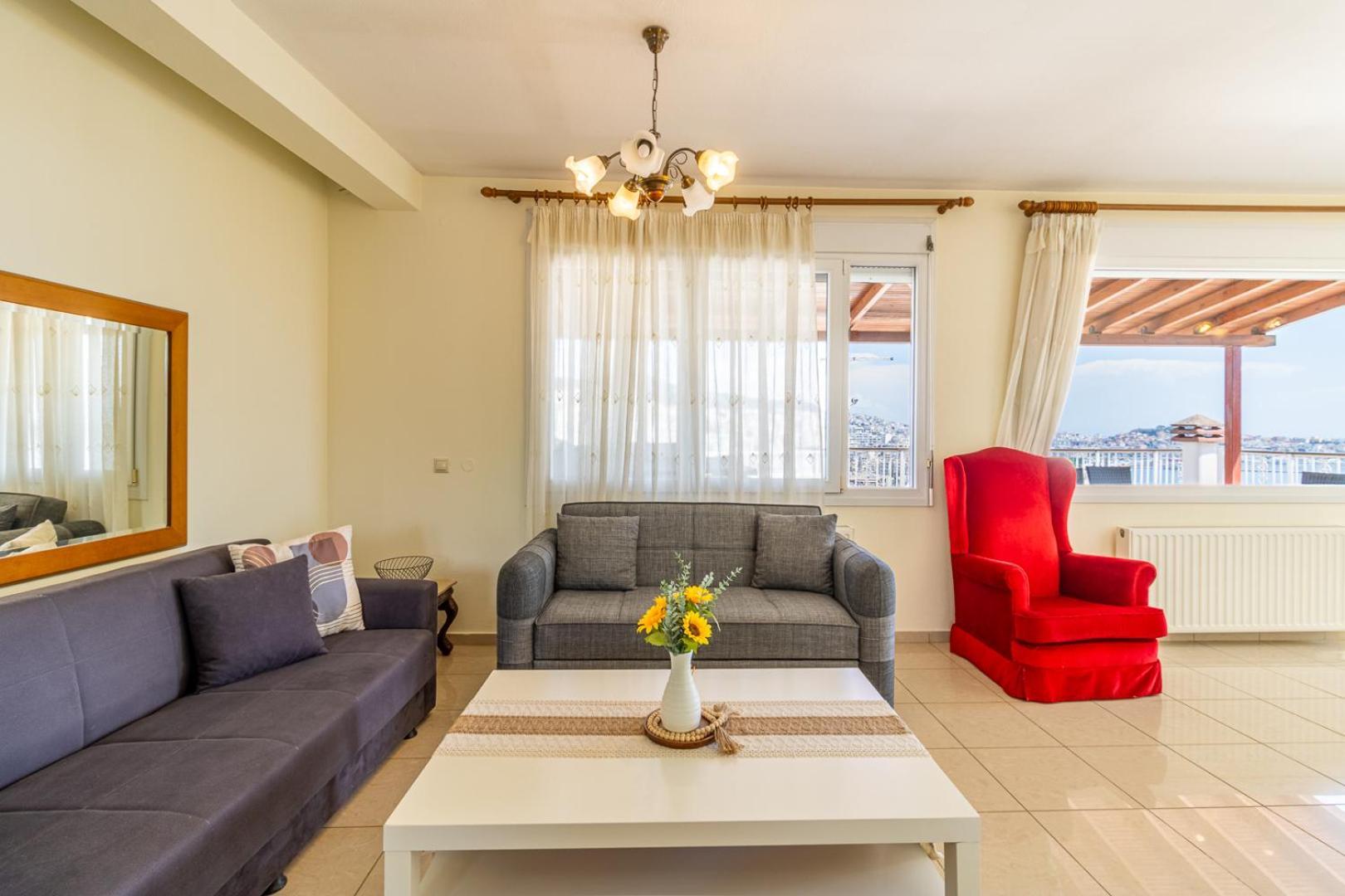 Finas Penthouse,Private Terrace,Great View,Mins From Sea Lägenhet Kavala Exteriör bild