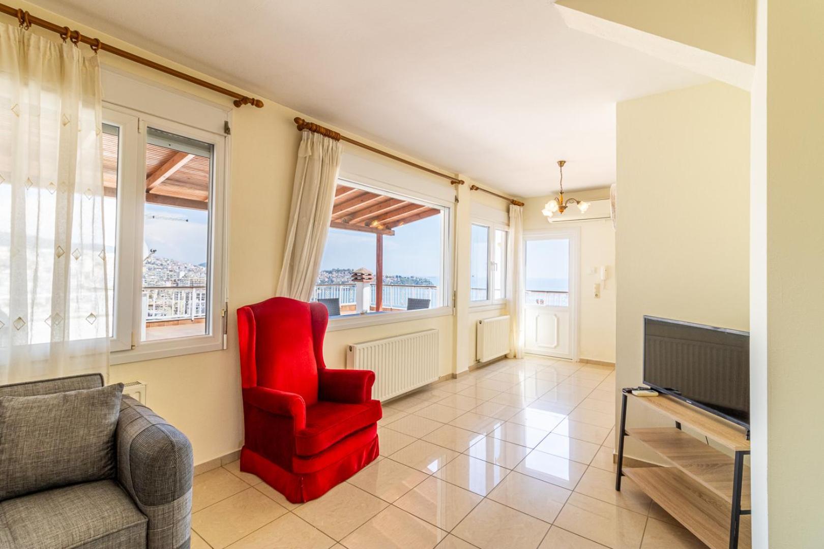 Finas Penthouse,Private Terrace,Great View,Mins From Sea Lägenhet Kavala Exteriör bild
