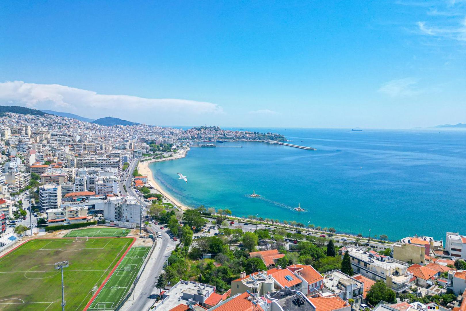 Finas Penthouse,Private Terrace,Great View,Mins From Sea Lägenhet Kavala Exteriör bild